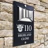 Custom Signs Solar Illuminated Modern Anthracite House Number Sign 24cm