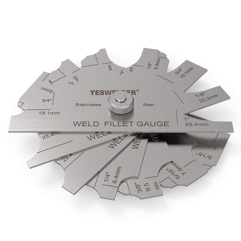 YESWELDER MG-11 Metal Weld Fillet Gages Set (7PCS) 1/8''-1'' Welding