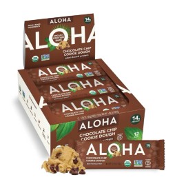 ALOHA Chocolate Chip Cookie Dough Protein Bars – 12 Count Organic Vegan