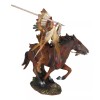 Indian Chief Eagle Warrior War Headdress On Horse Throwing Spear