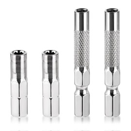 4 Pcs 1/4 to 4mm Drill Bit Adapter, 2 Pieces 1/4 to 4mm Hex Adapter Magnetic and 2 Pieces Drill Extension Micro Bit Holder for Sockets and Precision Bits Set Screwdriver Converter