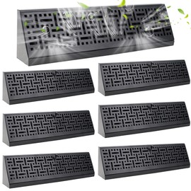 Baseboard Register Diffuser Vent Covers: 6 Pcs 18 Inch Baseboard Diffuser (Duct Opening Size) - Smooth Air Adjust Lever & Easy Install for Home Floor Wall Register Vent Cover - Black