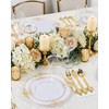 Morejoy 350PCS White and Gold Plastic Plates - Gold Plastic