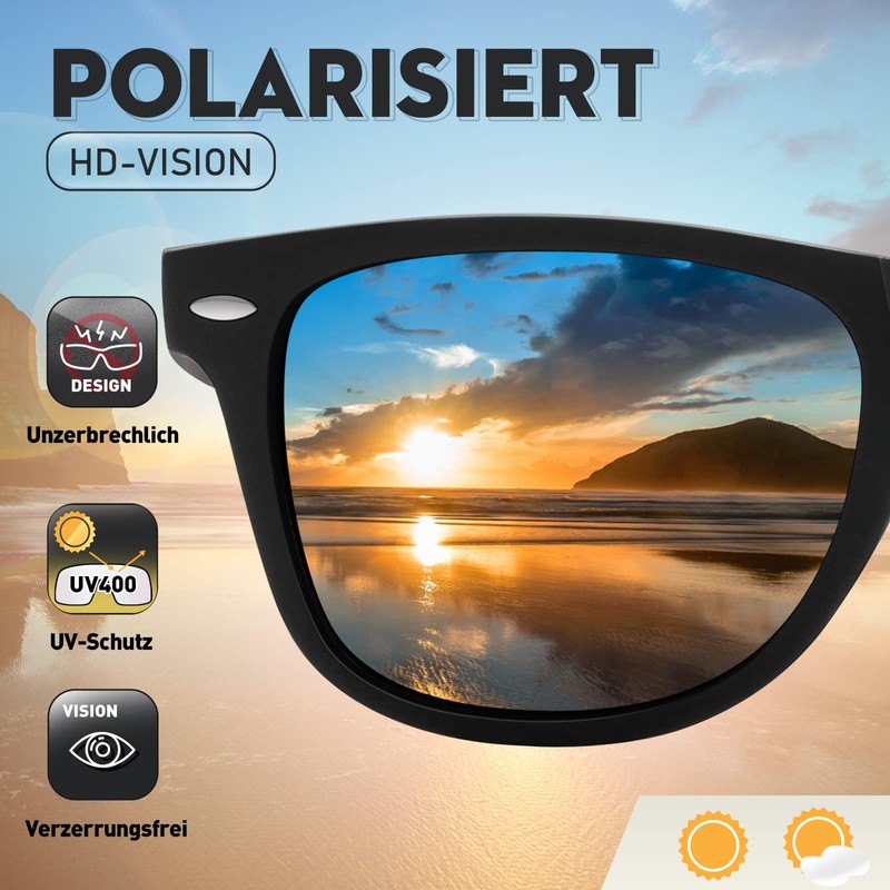 wearPro Sunglasses Men's Unisex Polarised Women's Rectangular Sunglasses Men Glasses