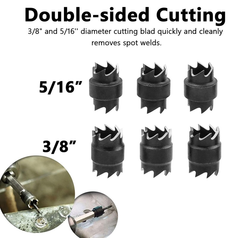 Gasea 10Pcs Double Sided Spot Weld Cutter Remover Drill Bit