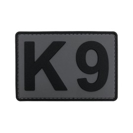 uuKen PVC K9 Patch Dog Patch Gray Background 3x2 inches with Hook Fastener Back for Dog Collar Vest Harness Clothes Bags Backpacks