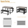3 PSC Dining Table Set with 2 Upholstered Benches and