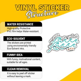 3 Pcs Just Keep Swimming Stickers – Motivational Inspirational Decals – Gifts for Positive Thinkers – for Laptop, Water Bottle, Tumbler – 3"x3"