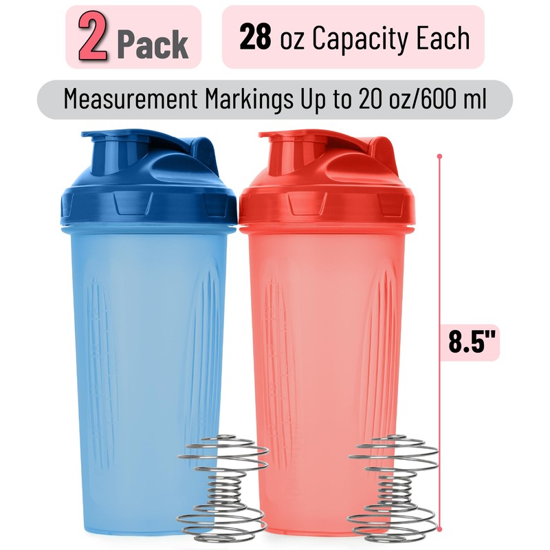 Mr. Pen- Shaker Bottles for Protein Mixes, 28 oz, 2