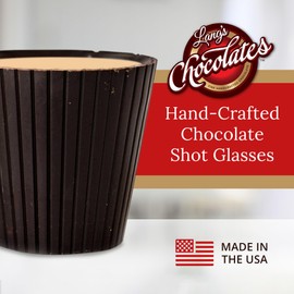 Lang's Chocolates – Dark Chocolate Shot Glasses – Dairy Free Kosher Chocolate – Gluten Free Dessert Cup – Great Candy Shot Glasses for Liquor, Wine, Liqueur, Spirits – Holds 1 Fl Oz – 16 Piece Box