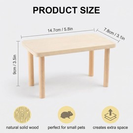 LONZIKP Piattaforma per Criceti Piccola in Legno - Robusta Struttura per Arrampicata & Gioco, Accessorio Naturale che Amplia l'Habitat e Stimola l'Attività per Hamster Nani & Piccoli Animali