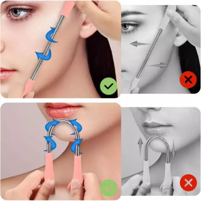 여성용 2PCS 윗입술 제모 봄철 얼굴 제모제 사용하기 쉬운 장치