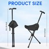 Cane with Seat Foldable Lightweight Walking Cane with LED Light