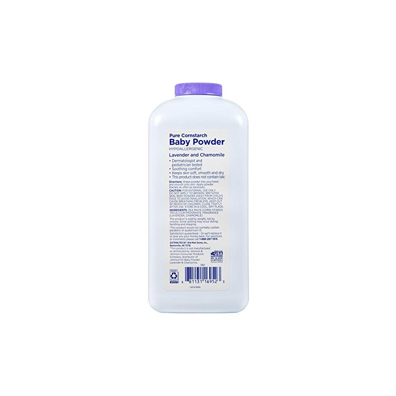 Equate Judastice - Polvo para bebé con lavanda y manzanilla,