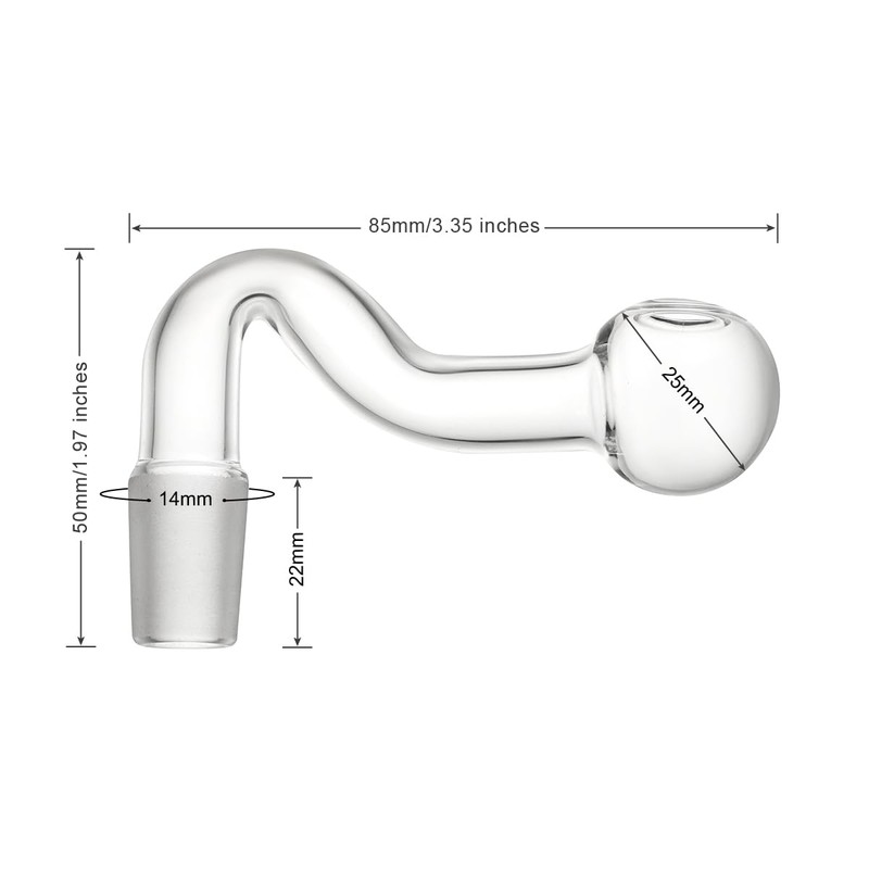 BMTick 2 x 14mm Glass Male Plug Adapter for Gas