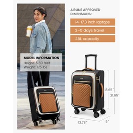 LOVEVOOK Carry On Luggage 22x14x9 Airline Approved,20 Inch Carry On Suitcases with Wheels,Softside Rolling Suitcase with TSA Lock for Women Men,Lightweight Travel luggage