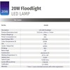 Bright Source LED Floodlight, IP65, 20W, 2200lm, 120° Beam Angle,