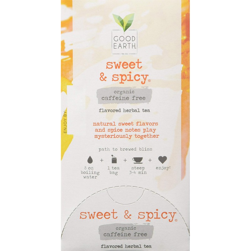 Organic Sweet & Spicy Herbal Caffeine Free Good Earth Teas