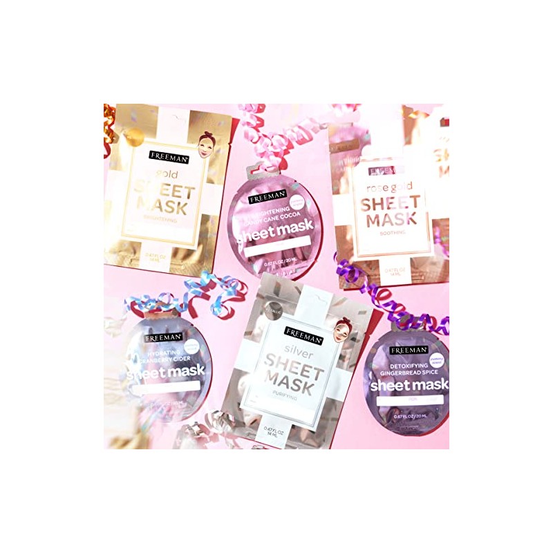Freeman Limited Edition Valentines Day Metallic Sheet Masks, Variety 12