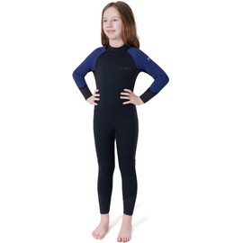 Dark Lightning 3/2mm Kids Wetsuit for Boys and Girls, Neoprene Thermal Swimsuit, Toddler/Junior/Youth One Piece Wet Suits for Scuba Diving,Blue/Size 10