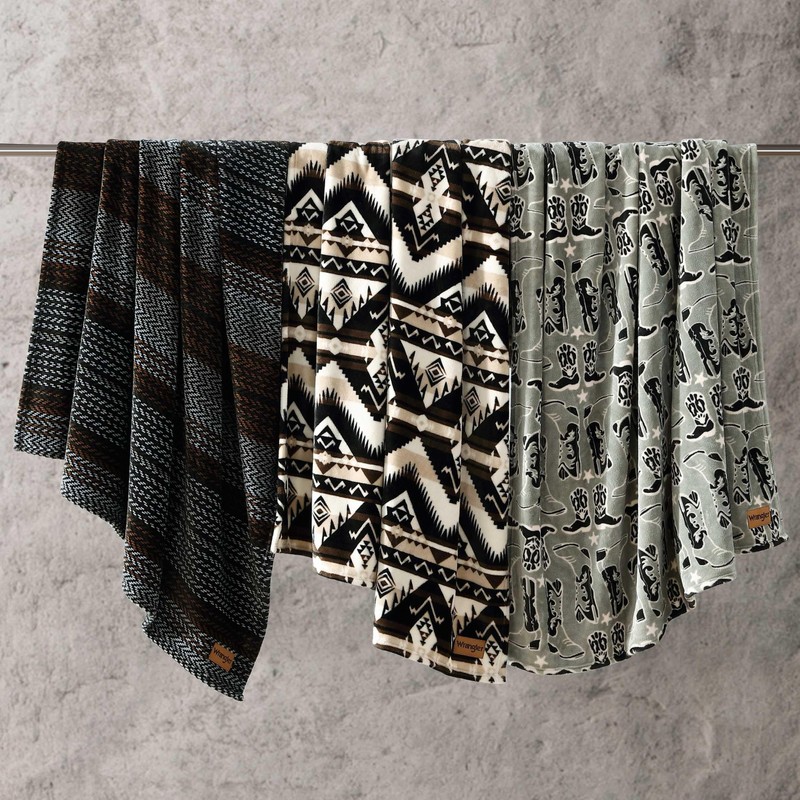 Wrangler - Throw Blanket, Soft Plush Fleece Bedding, Western Decor