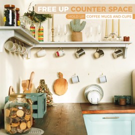 RELBRO Screw Hooks, 1-1/4 Inch Metal Screw in Cup Hooks, Gold, 50 Pcs