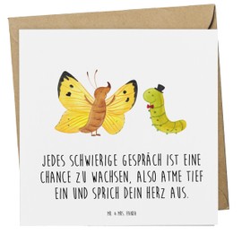 Mr. & Mrs. Panda Deluxe Karte Ein schwieriges Gespräch führen - Geschenk, persönliche Beziehungen, tief einatmen, Mutmacher, persönliche Entwicklung,