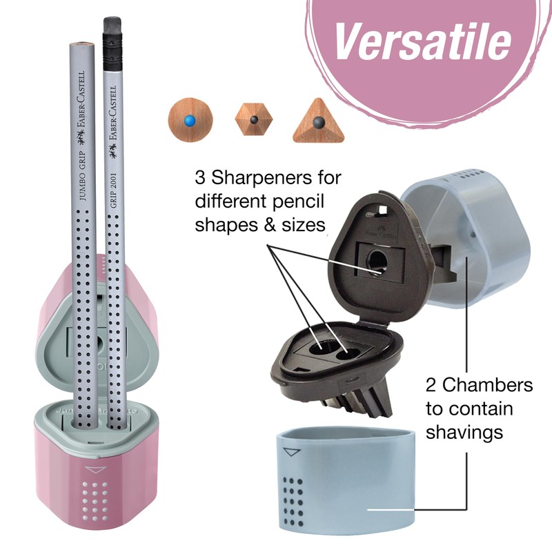 Faber-Castell Grip Trio Pencil Sharpener: Rose Shadows