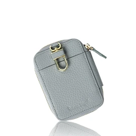 Women's Key Case, Genuine Leather, Leather, Smart Key Compatible, 2 Pieces, Stylish, Brand, Simple, Card, Cute, Car, Dull Color, Carabiner, Large Capacity, 6 Rows, blue (baby blue), Casual