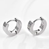 Silver Plated Small Hoop Earrings for Men Black Small Hoop