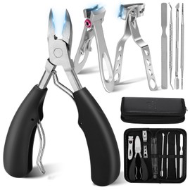 Nagelzangen für Fußnägel Profi Set, 7-in-1 Fussnagel Pflege Set, Nagelzange Nagelknipser für Dicke & Eingewachsene Fußnägel, Nagelknipser Eckenheber Fußpflege für Senioren Herren Männer