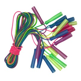STOBOK Adjustable Jumping Rope 10pcs, Plastic Handle Skip Rope School Exercise Game Kids Soft Skipping Rope Plastic Handle Jump Rope Fitness Sports Rope - Random Color, 300cm