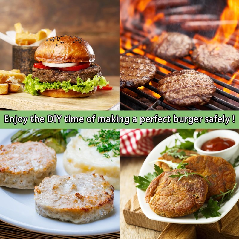 304 Stainless Steel Burger Press, Heavy Duty Adjustable Hamburger Meat
