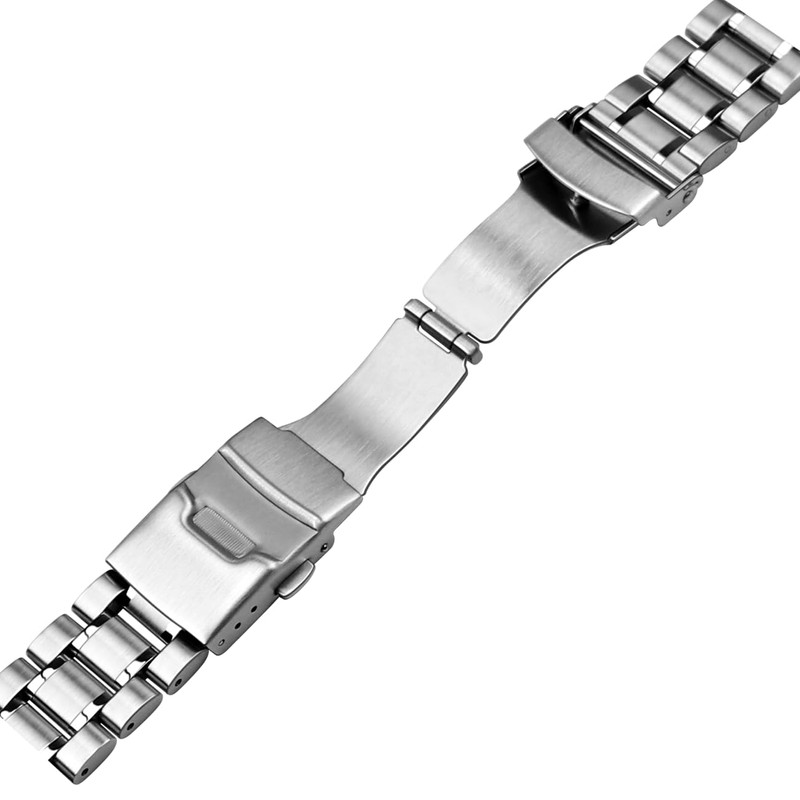 Hstrap 20mm Brushed Watch Band, Curved End Straight End Metal