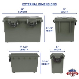 Sheffield 12713 Storage Bins With Lids, 2-Pack Stackable Storage Bins, Made in USA, Lockable and Water-Resistant Containers with Lids, Plastic Containers for Home, Classroom, and Dorm