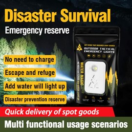 Emmanoth Salt Water Lamp, Emergency Lantern – Battery-Free, Water Activated, 120H Runtime, Reusable Survival Flashlight for Camping Essentials, Power Outages, Night Fishing & Tactical Use