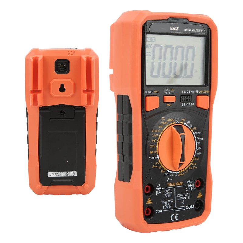 9808+ High Accuracy Digital Multimeter Multifunctional Electrical Tester Measuring AC