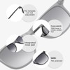 DUCO Men's and Women's Polarised Square Sunglasses with Gradient Lens