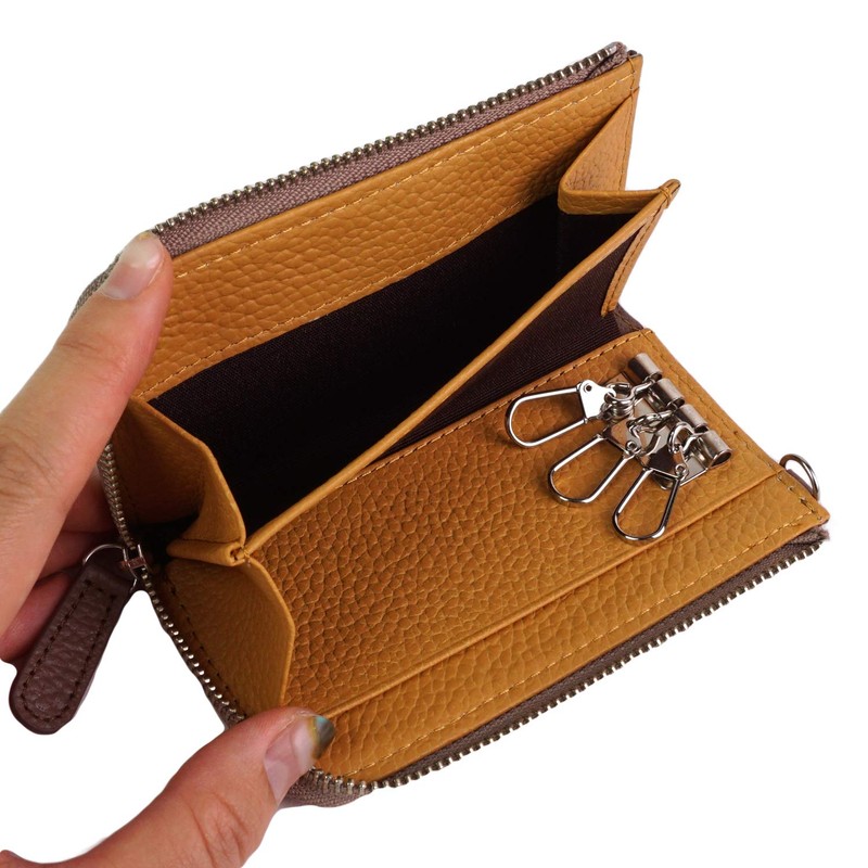 Pakka Pakka Women's Key Case with Coin Purse, Genuine Leather,