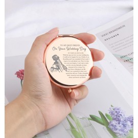 WSNANG to My Best Friend on Your Wedding Day Mirror Makeup Mirror for Best Friend Bride Gift from Maid of Honor Wedding Gift (Friend Mirror)