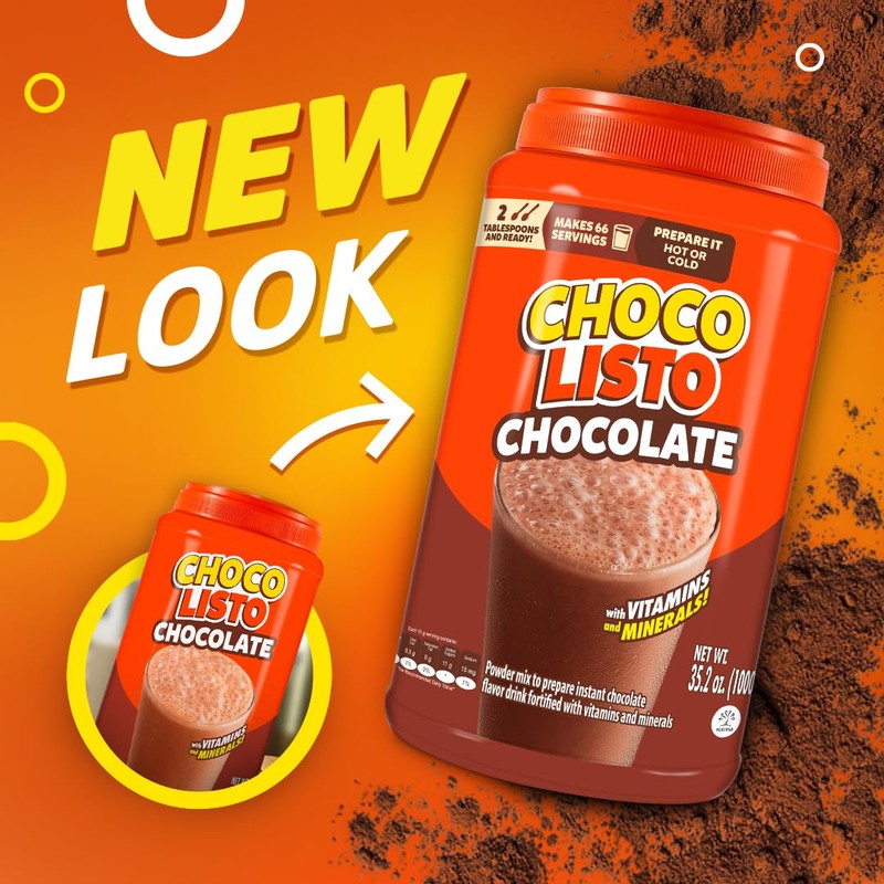 Chocolisto Instant Chocolate Drink, Nutritious Beverage with Vitamins and Minerals,