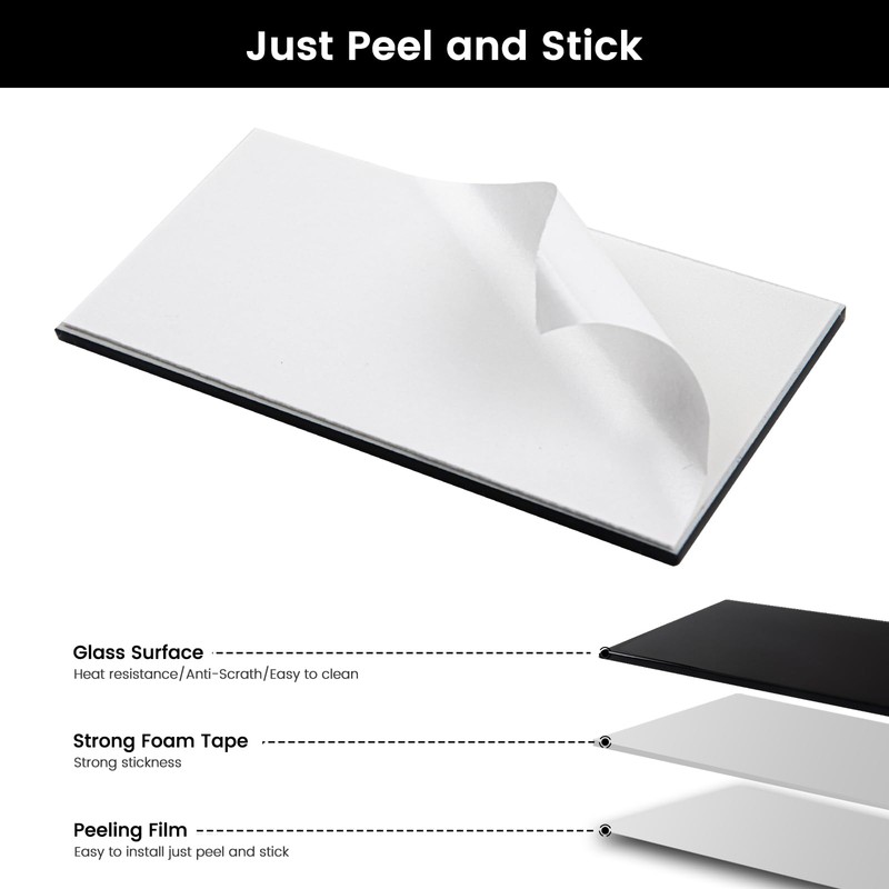 Adedeo Peel and Stick Glass Subway Tiles, 3 x 6