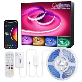 OULARA OULARA RGB COB LED strip 10M, color changing dimmable LED strip light 24V, WIFI works with Alexa/Google Assistant/Tuya, multicolored flexible strip light for TV, bedroom, party DIY decoration