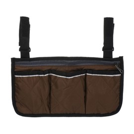 PATIKIL Chair Armrest Organizer, Waterproof Beach Chair Hanging Storage Pouch Arm Rest Magazine Snack Bag with 4 Pockets for Camping Outdoors, Coffee