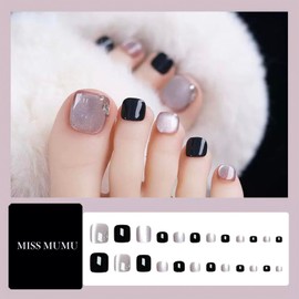 MISS MUMU Nail Tips, 24 Pieces, Nail Tip, Short, Spring and Summer, Simple, Cute, Popular, Nail Seal, Bride Nail, Glossy, False Nails, Coming of Age Ceremonies, Weddings, School Entrance Ceremonies