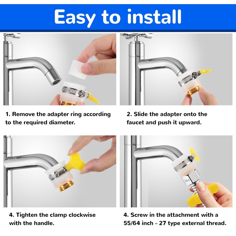 2 Pcs Faucet Hose Adapter, Kitchen Sink Faucet Adapter to
