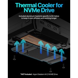 Argon NEO 5 M.2 NVME PCIE Case for Raspberry Pi 5 | Aluminum case with Built-in Fan