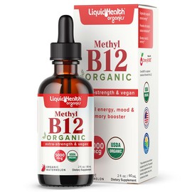 Organic Methyl Vitamin B12 Liquid (Extra Strength & Vegan 5,000 mcg)
