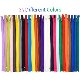 Tweal Nylon Zips 23cm 25 Colors Nylon Zips for Sewing and Crafts