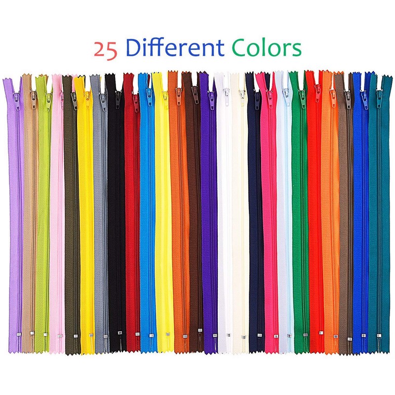 Tweal Nylon Zips 23cm 25 Colors Nylon Zips for Sewing